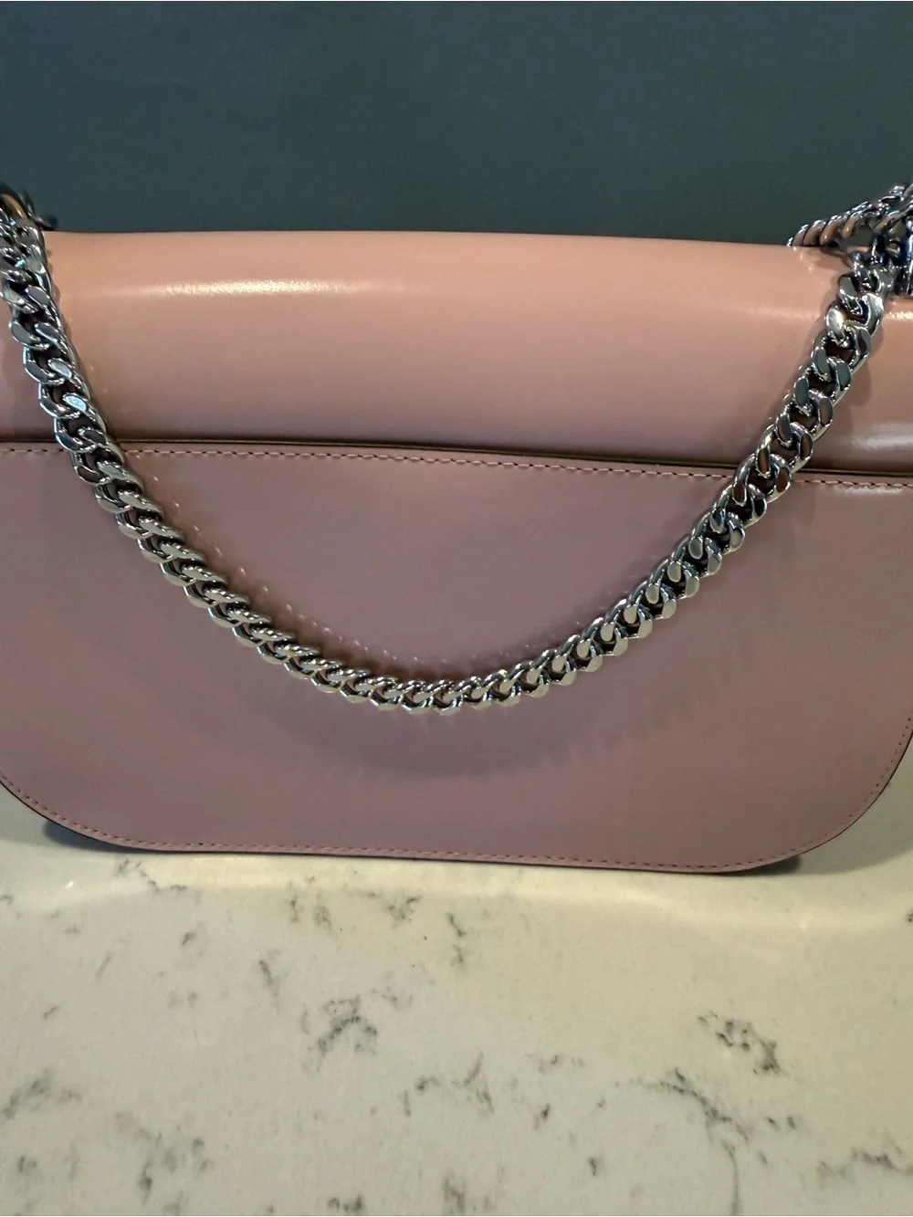 Tory Burch Pale Pink Leather Chain Crossbody Bag